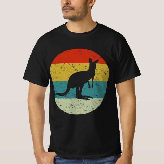 kangaroo retro silhouette 70s t-shirt (Voorkant)