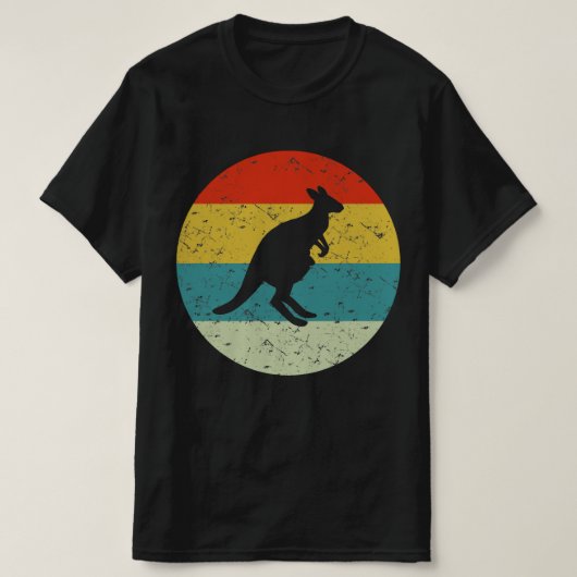 kangaroo retro  silhouette 70s t-shirt (Design voorkant)