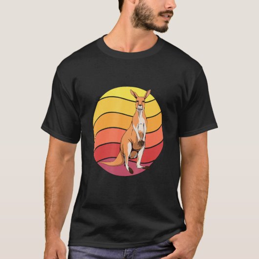 Kangaroo Retro Sunset Kangaroo Art Kangaroos T-shirt (Voorkant)