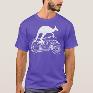 Kangaroo Riding Motorbike Australia Motorcycle Bik T-shirt