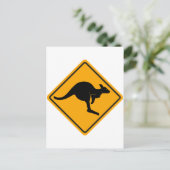 Kangaroo Road Sign Briefkaart (Staand voorkant)