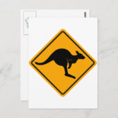 Kangaroo Road Sign Briefkaart (Voorkant / Achterkant)