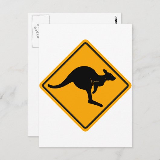 Kangaroo Road Sign Briefkaart (Voorkant / Achterkant)