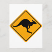 Kangaroo Road Sign Briefkaart (Voorkant)