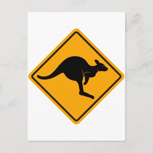 Kangaroo Road Sign Briefkaart (Voorkant)