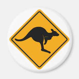 Kangaroo Road Sign Magneet