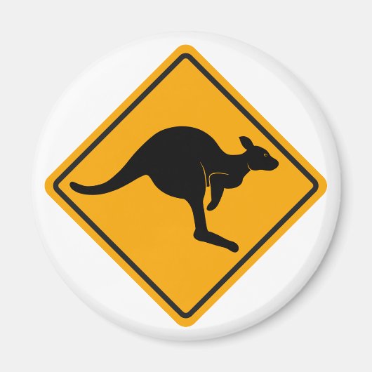 Kangaroo Road Sign Magneet (Voorkant)