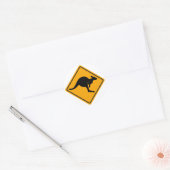 Kangaroo Road Sign Ronde Sticker (Envelop)