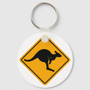 Kangaroo Road Sign Sleutelhanger