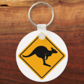 Kangaroo Road Sign Sleutelhanger (Voorkant)