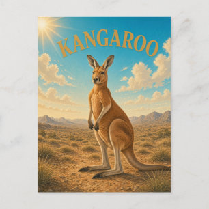 Kangaroo Rode Outback Aquarel GeoSaga Briefkaart
