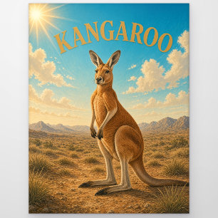 Kangaroo Rode Outback Aquarel GeoSaga Briefkaart