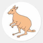 Kangaroo Ronde Sticker (Voorkant)