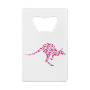 Kangaroo-roze-harten Creditkaart Flessenopener