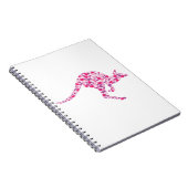 Kangaroo-roze-harten Notitieboek (Rechterzijde)