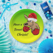 Kangaroo Santa 9" Australische kerstfeestdag Papieren Bordje (Feest)