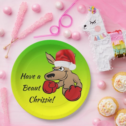 Kangaroo Santa 9" Australische kerstfeestdag Papieren Bordje (Feest)