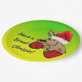 Kangaroo Santa 9" Australische kerstfeestdag Papieren Bordje (Gekanteld)