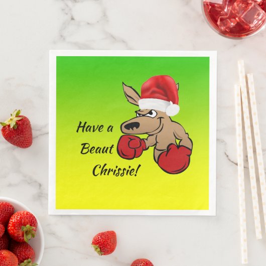 Kangaroo Santa Australian Kerstparty Servet (Insitu)