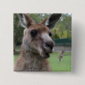 Kangaroo selfie vierkante button 5,1 cm (Voorkant)