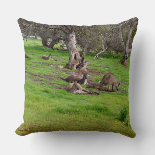 Kangaroo Siesta, Grote Throw Cushion. Kussen