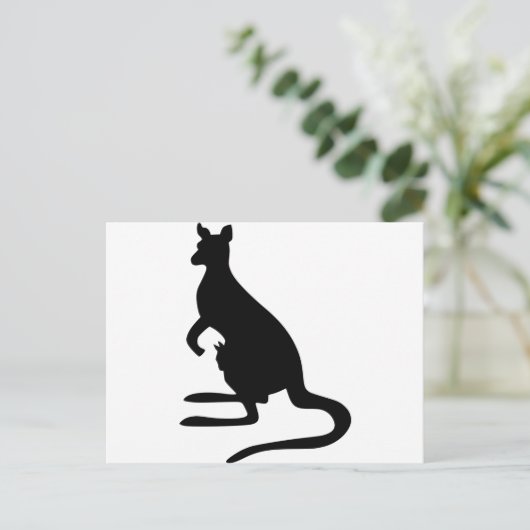 Kangaroo Silhouette Briefkaart (Staand voorkant)
