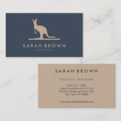 Kangaroo Silhouette Eenvoudig Logo Visitekaartje (Voorkant / Achterkant)