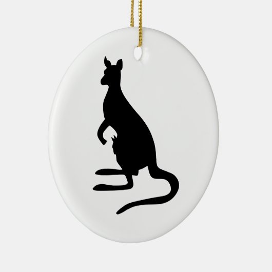 Kangaroo Silhouette Keramisch Ornament (Rechts)