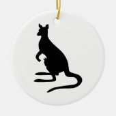 Kangaroo Silhouette Keramisch Ornament (Voorkant)