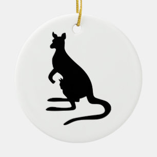 Kangaroo Silhouette Keramisch Ornament