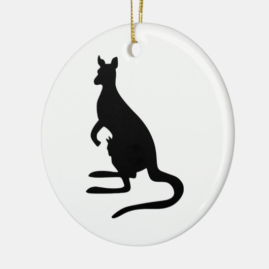 Kangaroo Silhouette Keramisch Ornament (Links)