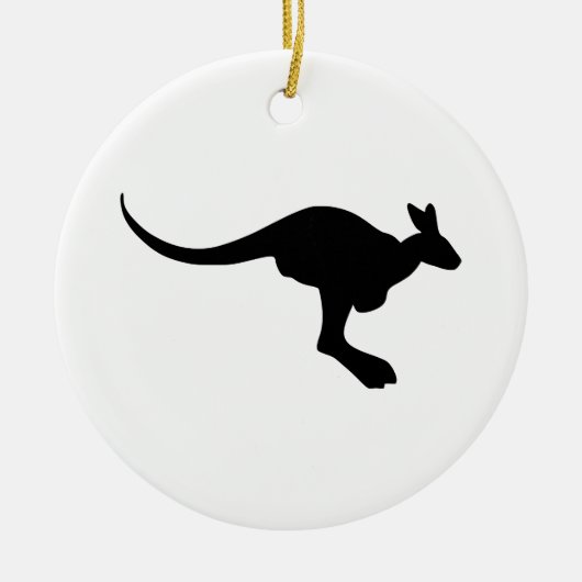 Kangaroo Silhouette Keramisch Ornament (Voorkant)