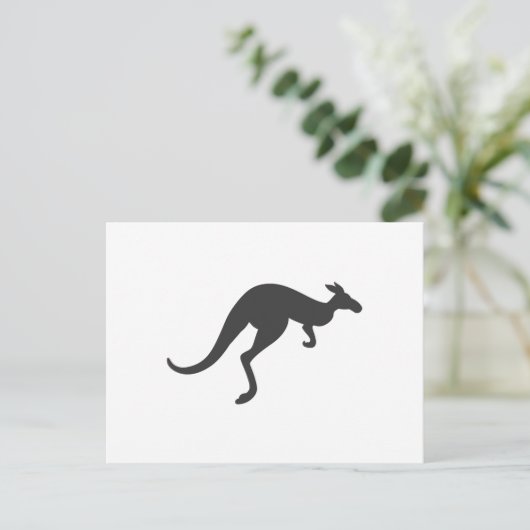 kangaroo silhouette - Kies achtergrondkleur Briefkaart (Staand voorkant)