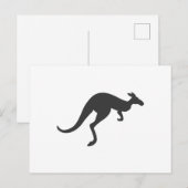 kangaroo silhouette - Kies achtergrondkleur Briefkaart (Voorkant / Achterkant)
