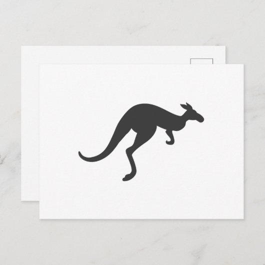 kangaroo silhouette - Kies achtergrondkleur Briefkaart (Voorkant / Achterkant)