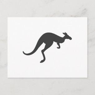 kangaroo silhouette - Kies achtergrondkleur Briefkaart