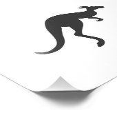 kangaroo silhouette - Kies achtergrondkleur Foto Afdruk (Hoek)