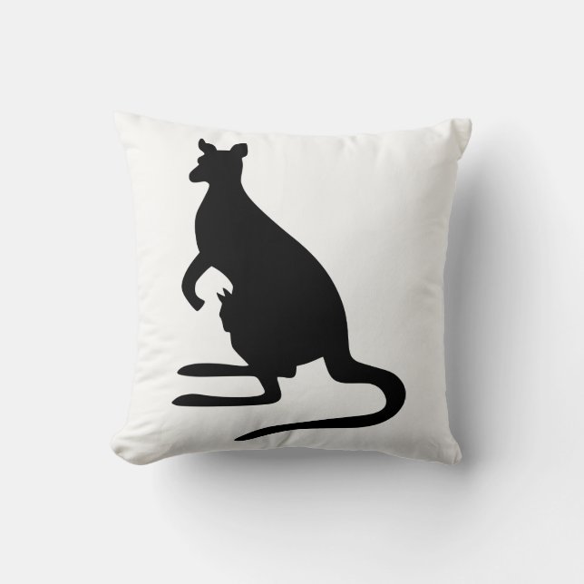 Kangaroo Silhouette Kussen (Voorkant)