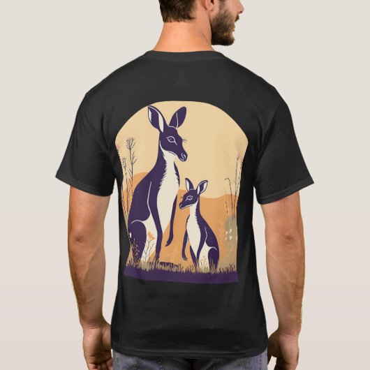 Kangaroo Silhouette T-shirt Design (Achterkant)