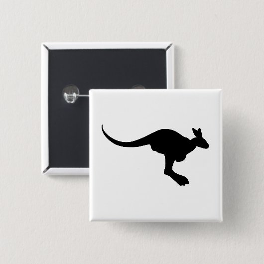 Kangaroo Silhouette Vierkante Button 5,1 Cm (Voorkant /achterkant)