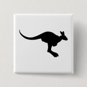 Kangaroo Silhouette Vierkante Button 5,1 Cm (Voorkant)