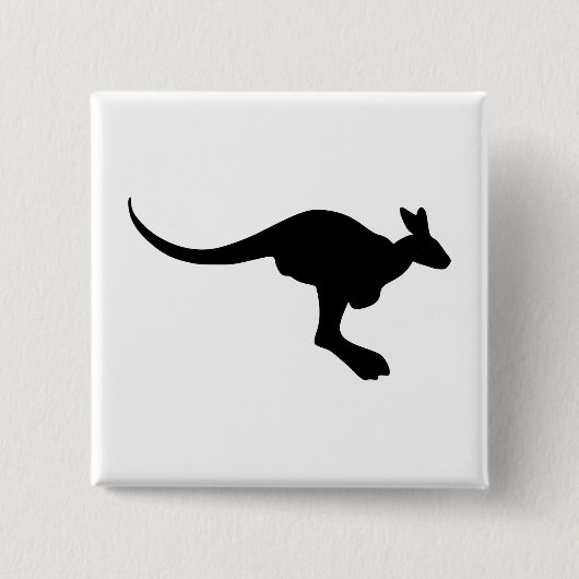 Kangaroo Silhouette Vierkante Button 5,1 Cm (Voorkant)