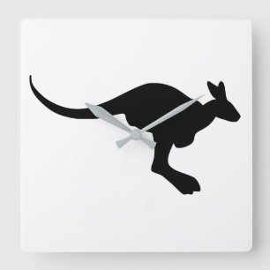 Kangaroo Silhouette Vierkante Klok