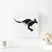 Kangaroo Silhouette Vierkante Klok (Huis)