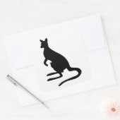 Kangaroo Silhouette Vierkante Sticker (Envelop)
