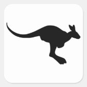 Kangaroo Silhouette Vierkante Sticker (Voorkant)