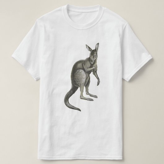 Kangaroo Sketch Design Graphic Tee Shirt (Design voorkant)