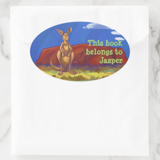 Kangaroo Stationery Ovale Sticker (Tas)