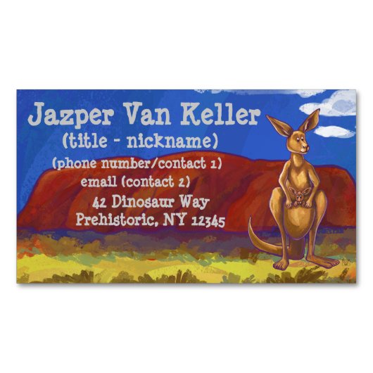 Kangaroo Stationery Visitekaartje Magneet (Voorkant)