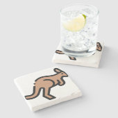 Kangaroo Stenen Onderzetter (Zijkant)